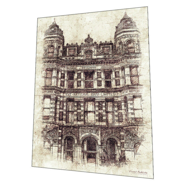 Belfast Northern Ireland – "National Bank" Wall Art – Graphic Art Poster